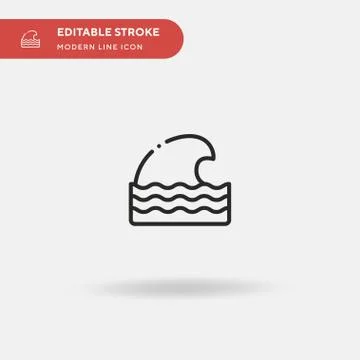 Waves Simple vector icon. Illustration symbol design template for web mobile  스톡 일러스트