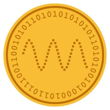 Waves Sinusoid Digital Coin Stock Illustration