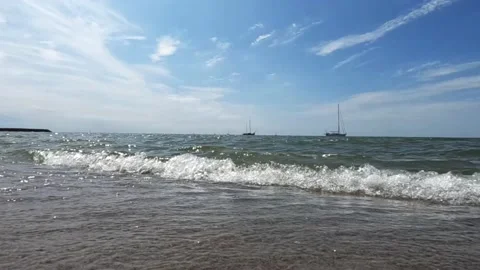 Waves in Slow Motion on the beach (end in slow motion) Stockbeeldmateriaal 211610876