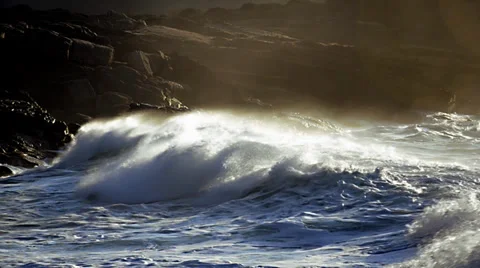 Waves, slow motion Stock Footage 34360913