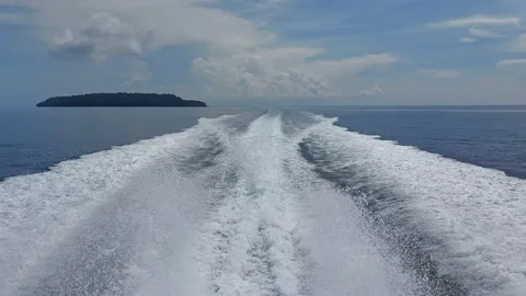 Waves from a Speed boat engine Stock Footage 232865473
