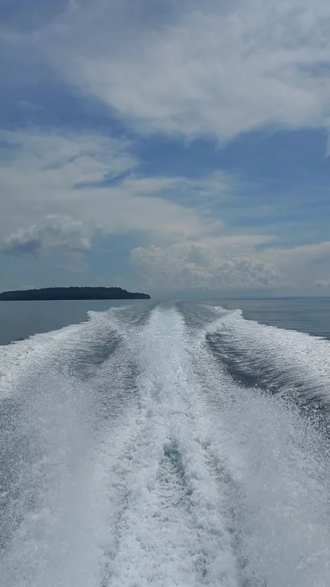 Waves from a Speed boat engine Stock Footage 232865483