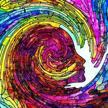 Waves of Spiral Color Stock Illustration