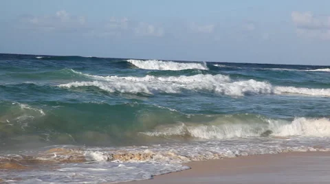 Waves splash on beach Stock Footage 44835269