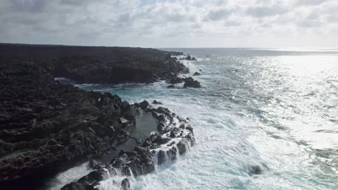 Waves splash on rocks Stock Footage 234298226