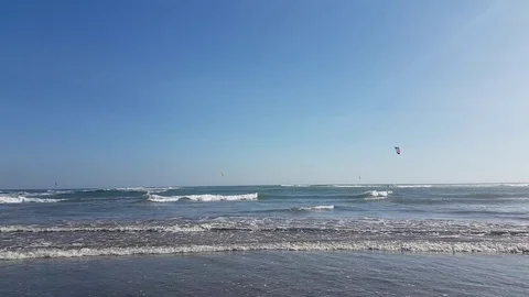 Waves splash on the shore of the ocean, Bali Stock Footage 93433818