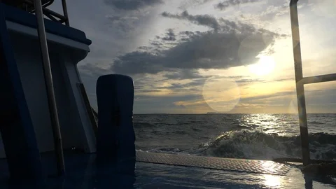 Waves splash sunset Stock Footage 96045188