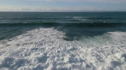 Waves splashing on the beach of Corme, Spain - Wide Stock Footage 252831671