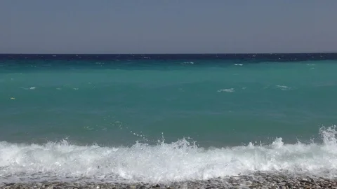 Waves splashing on beach Stock Footage 115035230