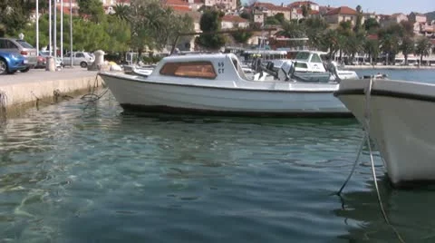 Waves splashing in harbor Stock Footage 12525858