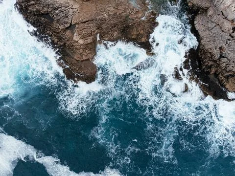 Waves splashing the seashore. Stock Photos