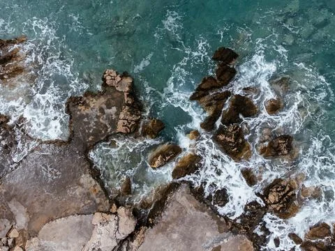 Waves splashing the seashore. Stock Photos