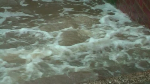 Waves splashing on steps 2 Stock Footage 8781664