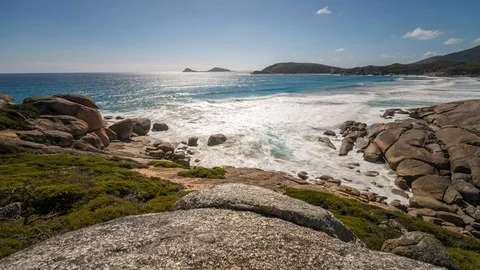 Waves at Squeaky Beach Wilsons Promontory Victoria Australia Timelapse Video stock 104955687
