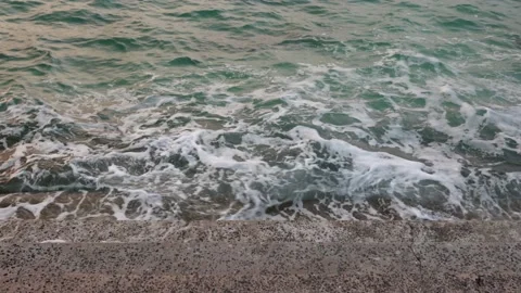 Waves on the stair beach Video stock 234307466
