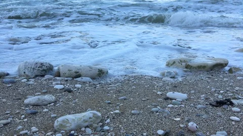 Waves on stones Stock Footage 105506888