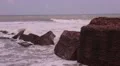 Waves striking the Indian Ocean's shoreline HD Footage