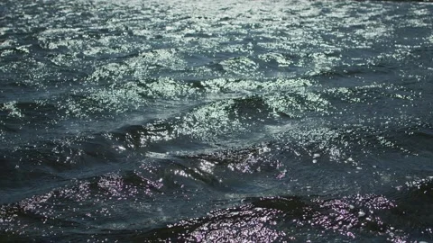 Waves on sunny lake Stock Footage 138267196