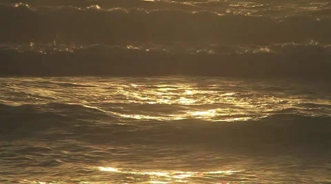 Waves at Sunrise Video Video stock 1304083