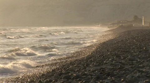 Waves at Sunset Stock Footage 265553