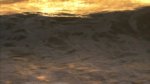 Waves at sunset Stock Footage 480092