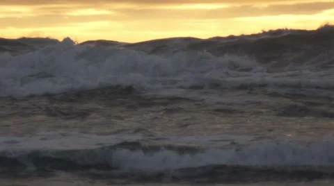 Waves at Sunset Stock-Footage 43351086