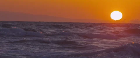 Waves at Sunset Stock Footage 45300009