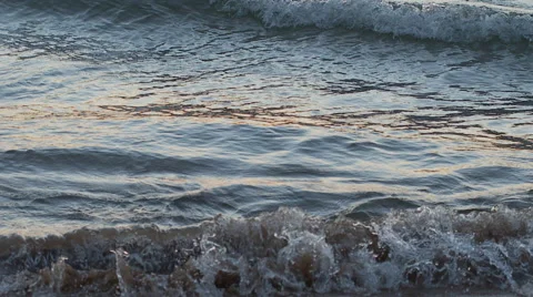 Waves at Sunset Stock Footage 50433185