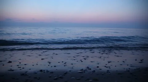 Waves in the sunset Vídeo Stock 55828051