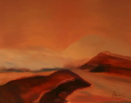 Waves at sunset Stock Illustration