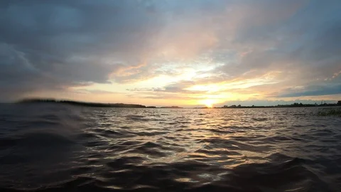 Waves at sunset. The waves at dusk. Stock Footage 109200475