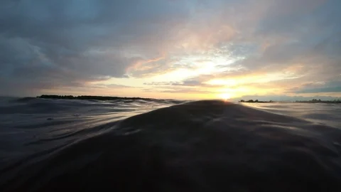 Waves at sunset. The waves at dusk Stock Footage 109200685
