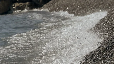 Waves on the surf line. Stock Footage 114822569