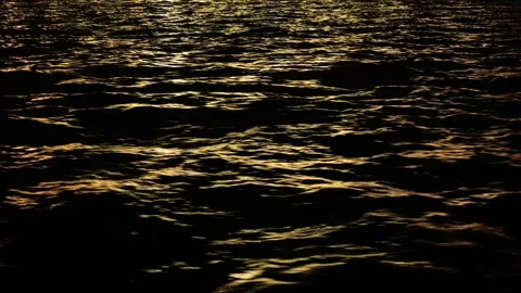 Waves on surface of river at night Stock Footage 295152349
