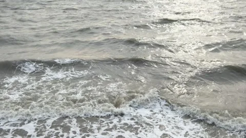 Waves on surface of stormy sea 库存影片 310799869