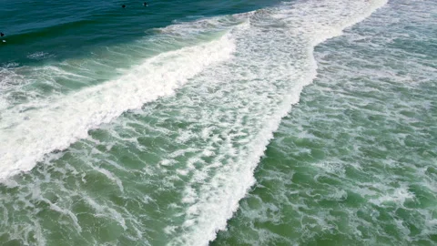 Waves with Surfers Aerial 動画素材 241203910