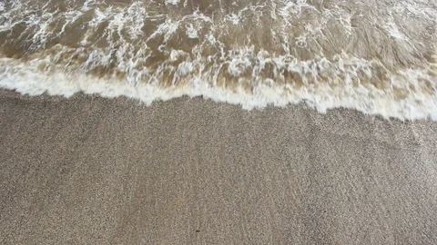 Waves Sweeping Beach Sand Stock Footage 88659241