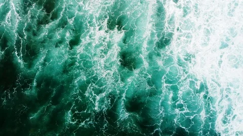 Waves texture in the ocean texture background top view arial top view Video stock 93144407