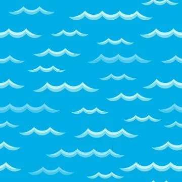 Waves theme seamless background - illustration. Stock Illustration
