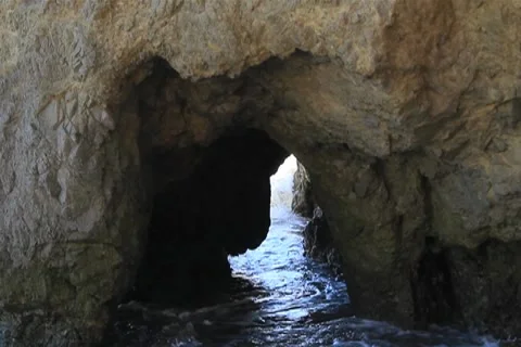 Waves through Rock Close Stock Footage 4731249