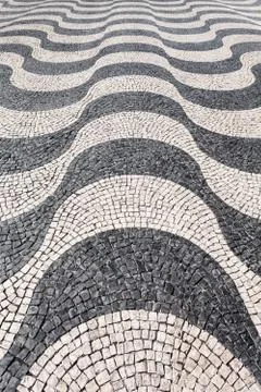 Waves of tiled floor Stock Photos