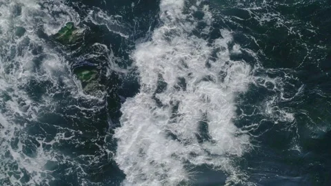 Waves Top View from a drone Stock Footage 240890055