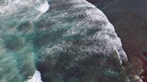 Waves top view video shooting from the air Stock Footage 126972978
