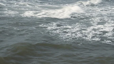 Waves touching sandy beach at sunny day Stock Footage 58279908