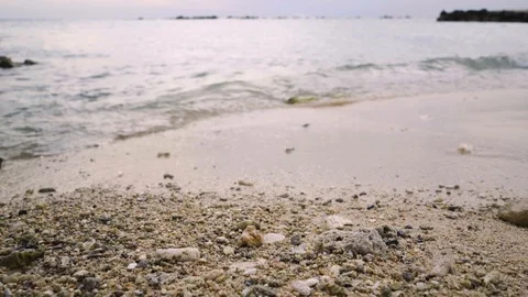 Waves on Tropical Beach Sand Stock Footage 91779973