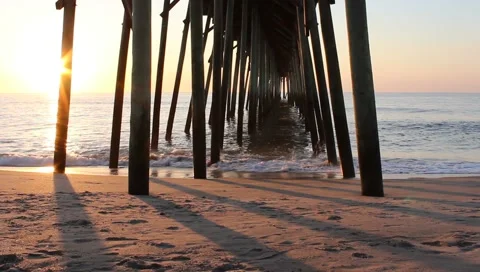 Waves under the Pier Stock Footage 139150053
