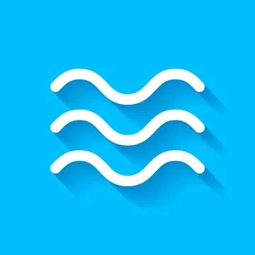 Waves vector outline modern minimal icon Illustrazione stock