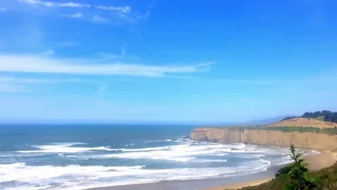 Waves at Venice Beach, Half Moon Bay, CA, USA Stock Footage 69097591