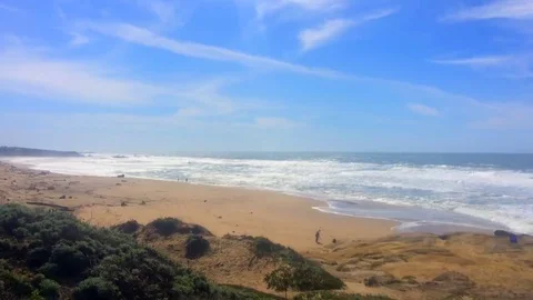 Waves at Venice Beach, Half Moon Bay, CA, USA Stock Footage 69099883
