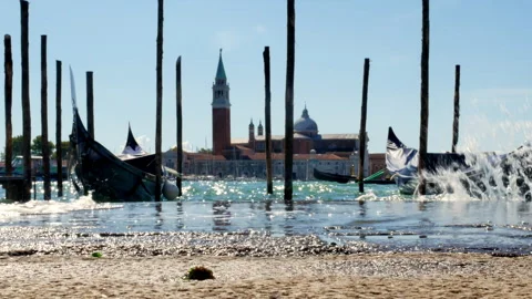 Waves from the Venice Lagoon. Stock Footage 289238004